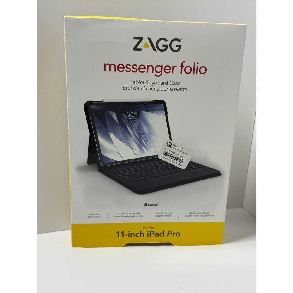 ZAGG Messenger Folio Keyboard Case for 11-inch iPad Pro Bluetooth Ultra Slim Sta